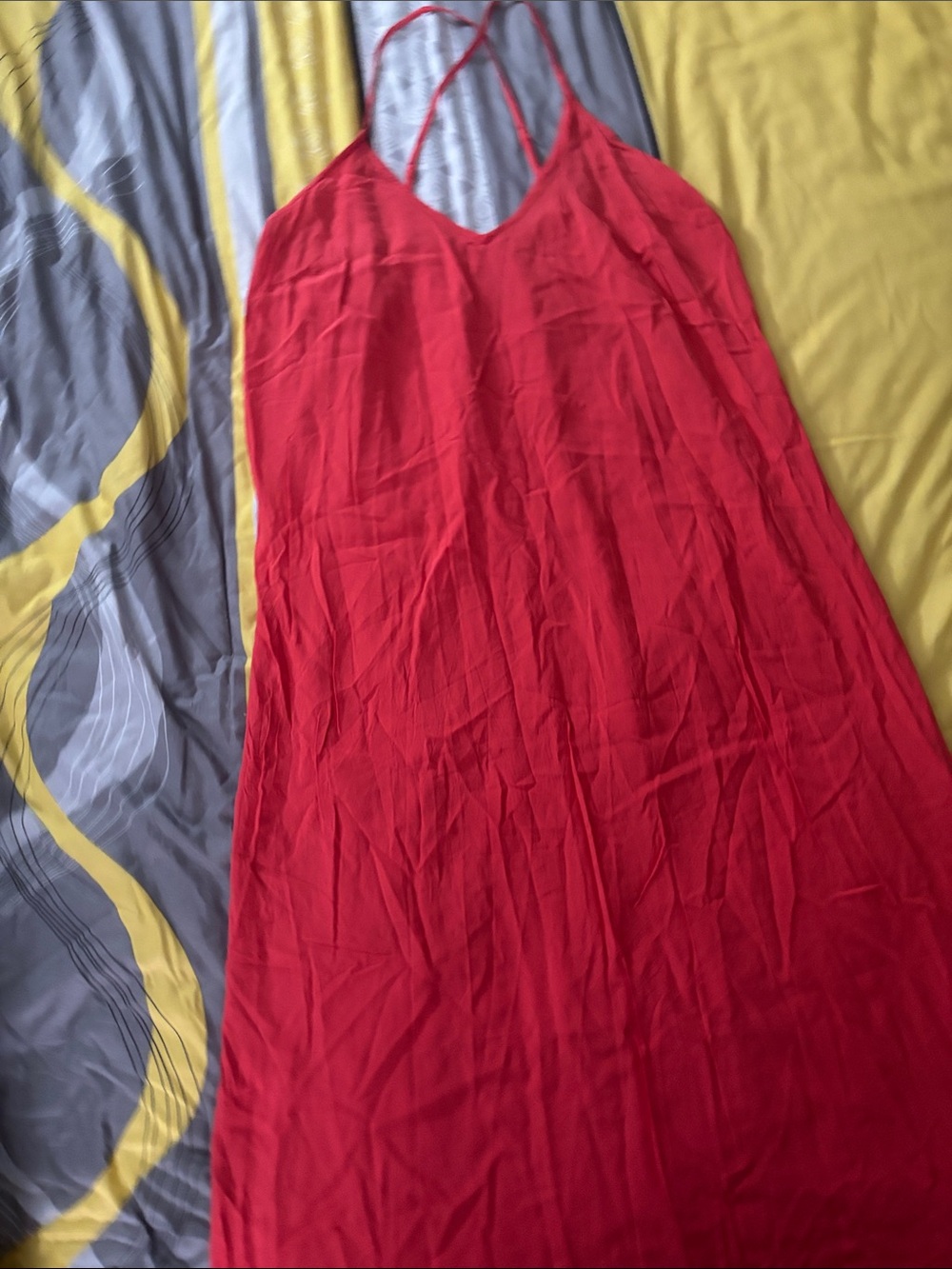 Old Navy Red Strappy V‑Neck Maxi Dress